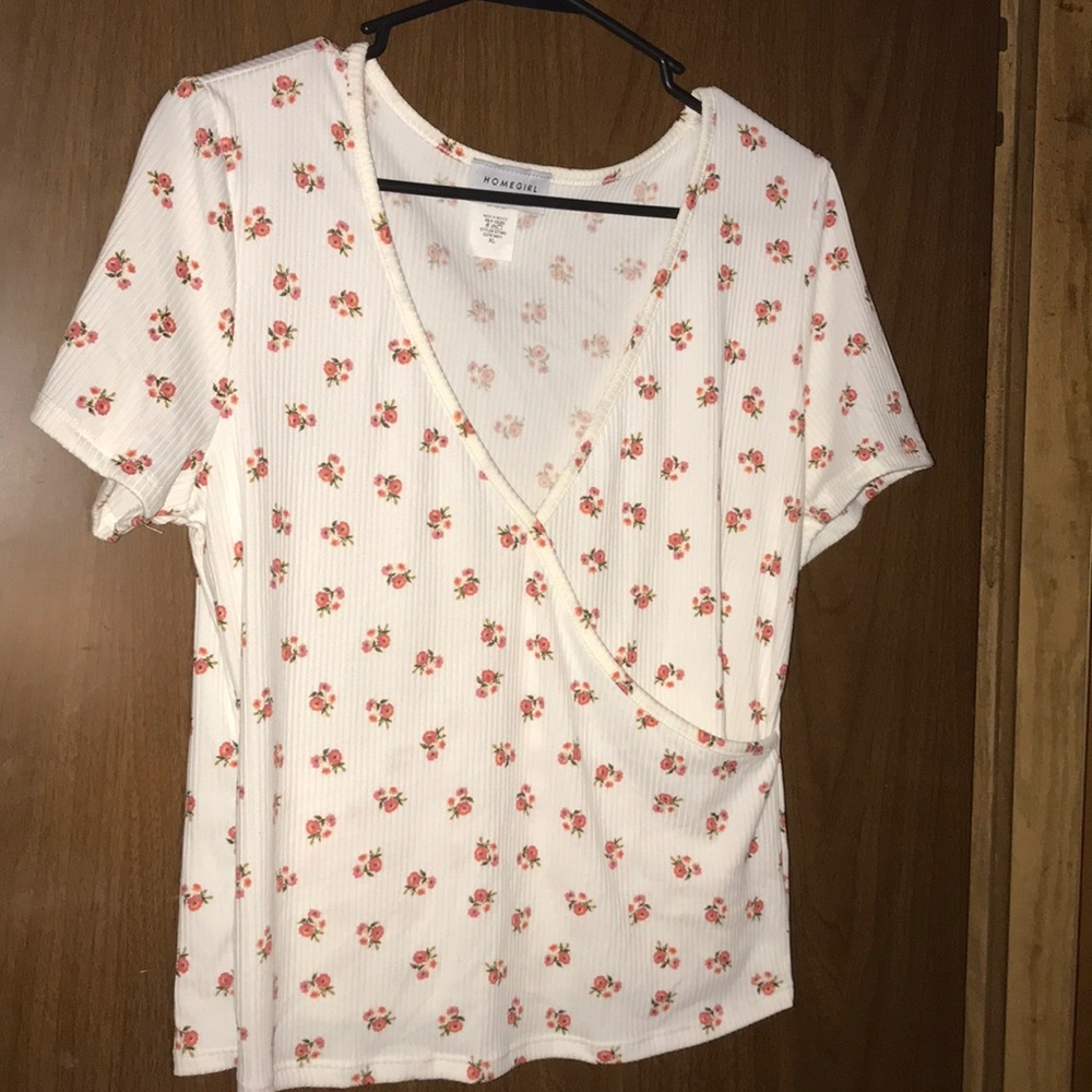 V-Neck Faux Wrap Top
